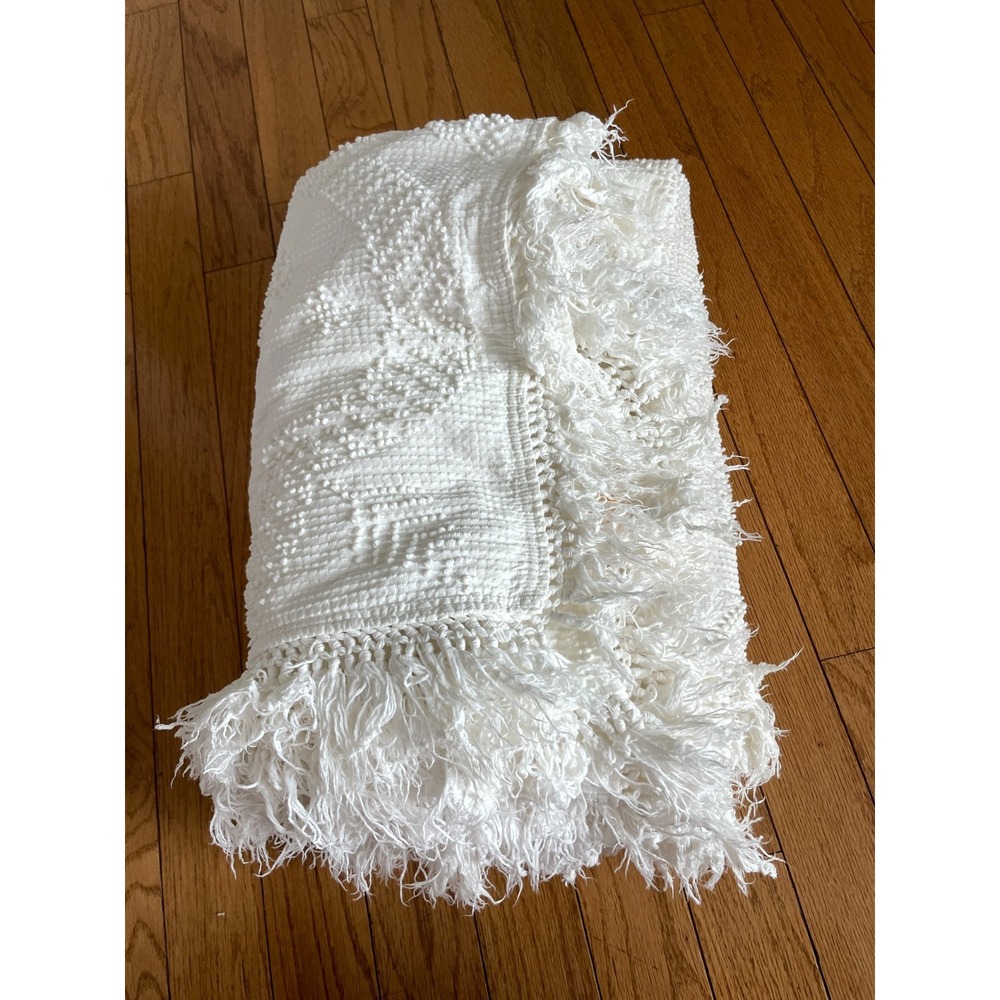 Vtg Bates George Washington's Choice Fringed Bedspread Hobnail 110"x 74" Read!